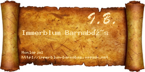Immerblum Barnabás névjegykártya